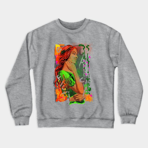 Thinking girl Crewneck Sweatshirt by Graficticia